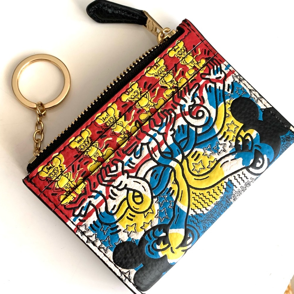 New Disney Mickey Mouse X Keith Haring Mini Skinny Id Case